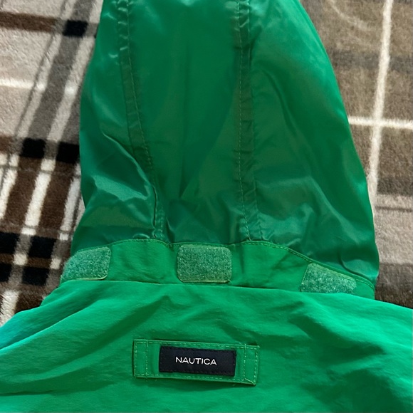 Nautica Baby Windbreaker Hooded Zip-up Jacket Size 2T(18-24M) Green/Navy Blue - Picture 7 of 9